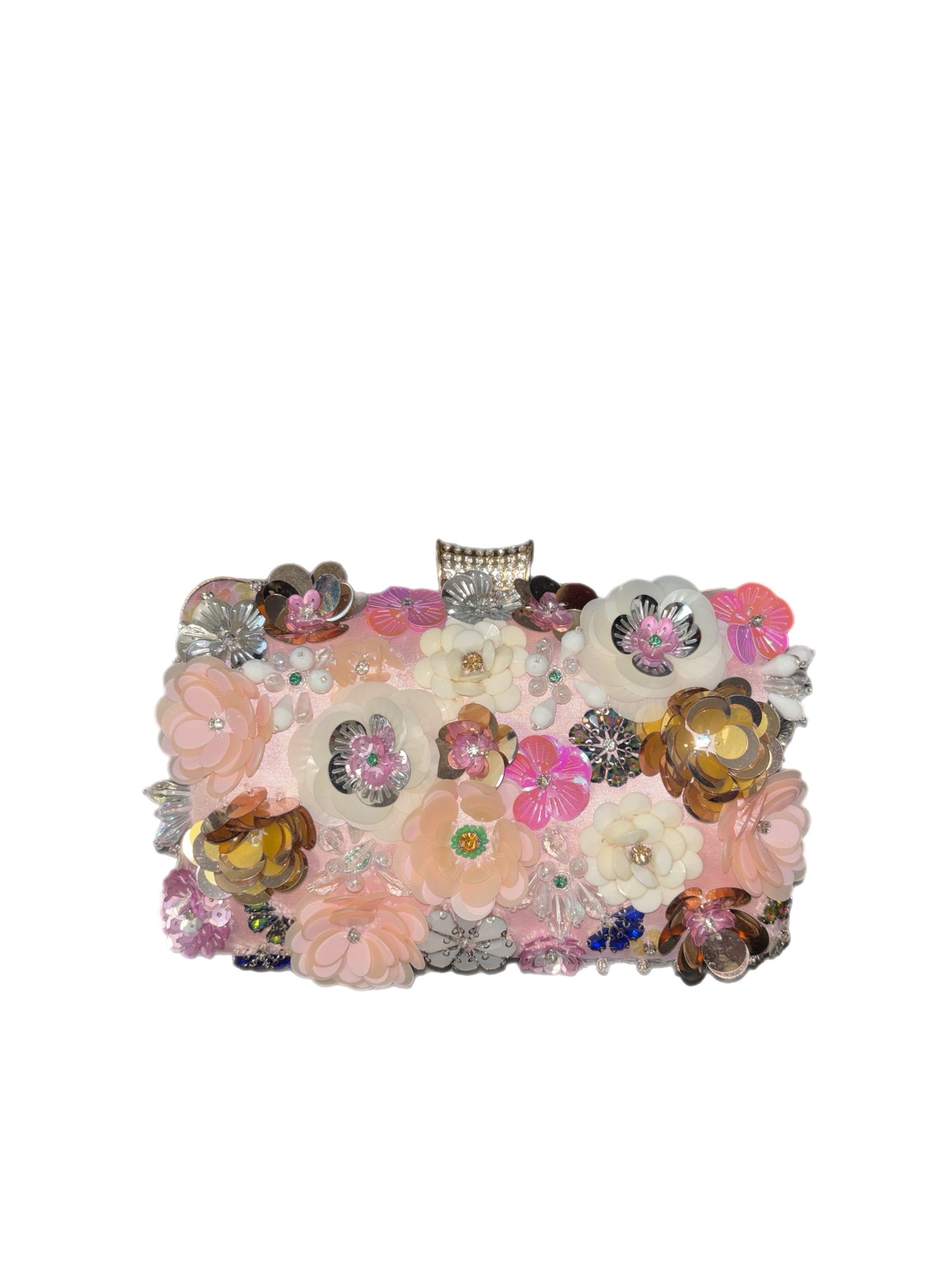 Made-to-Order Floral Embellished Clutch – Handcrafted Couture Evening Purse