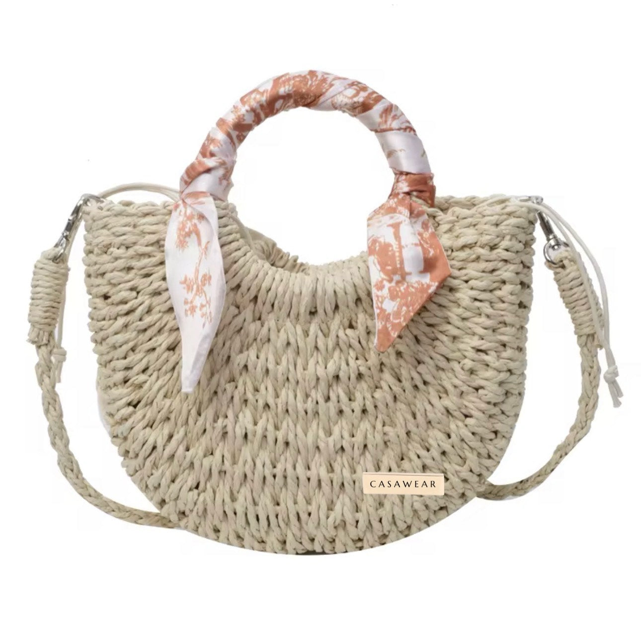 Solstice Weaver - Custom Made-to-Order Boho Purse | Woven Straw Handbag with Floral Handle