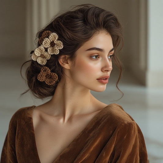 Handmade Embroidered Floral Hair Clips | Boho Hair Accessories for Weddings, Festivals & Daily Wear